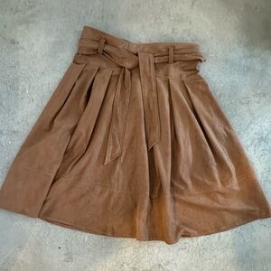Anthropologie Akamai & Kim suede knee length skirt size 12